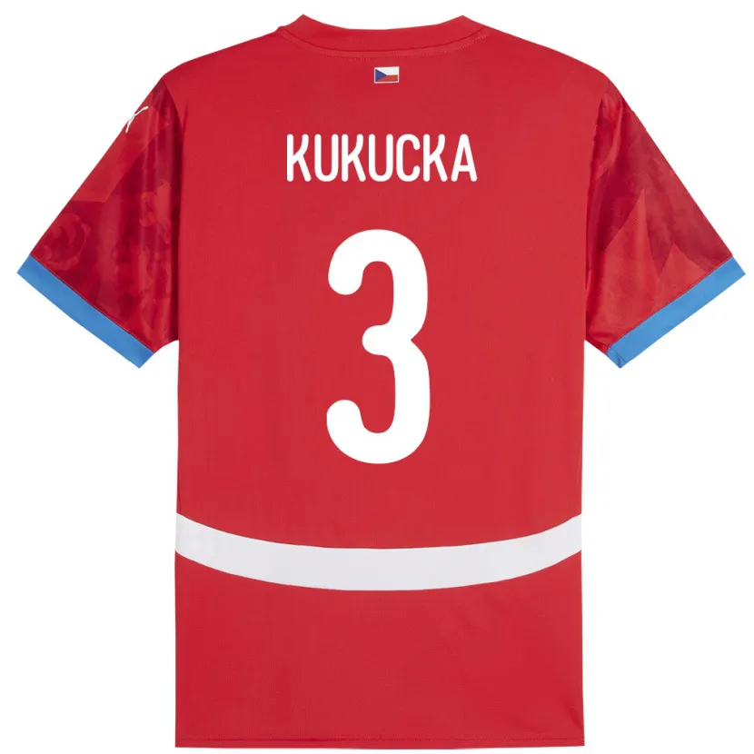 Danxen Heren Tsjechië Ondrej Kukucka #3 Rood Thuisshirt Thuistenue 24-26 T-Shirt