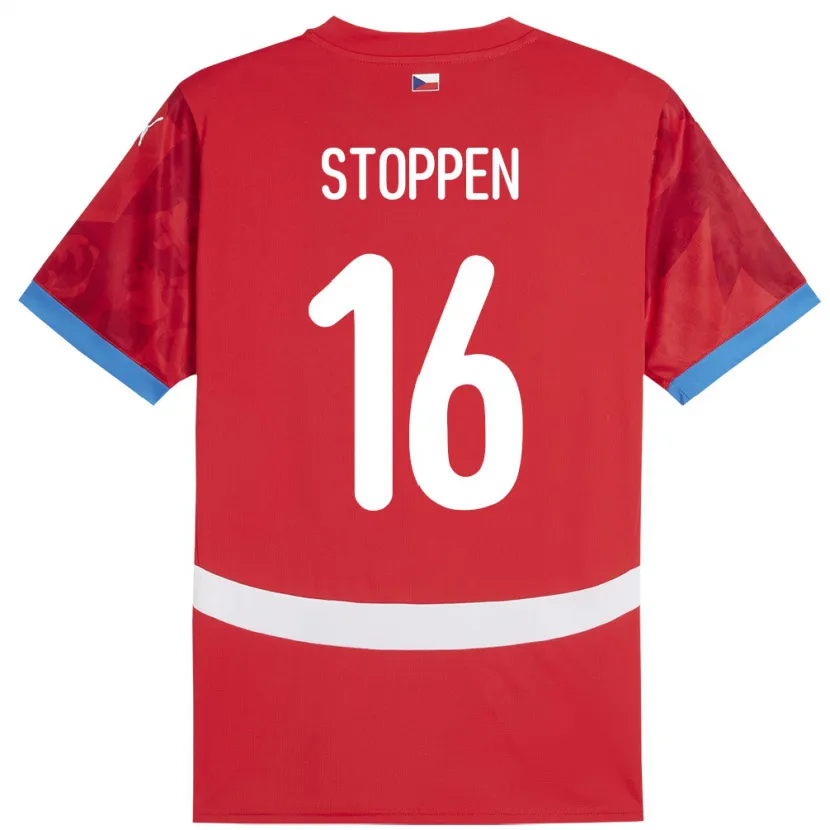 Danxen Heren Tsjechië Tadeas Stoppen #16 Rood Thuisshirt Thuistenue 24-26 T-Shirt