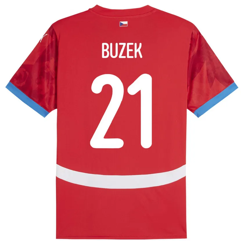 Danxen Heren Tsjechië Alexandr Buzek #21 Rood Thuisshirt Thuistenue 24-26 T-Shirt