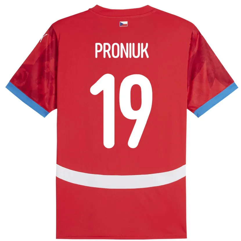 Danxen Heren Tsjechië Adam Proniuk #19 Rood Thuisshirt Thuistenue 24-26 T-Shirt
