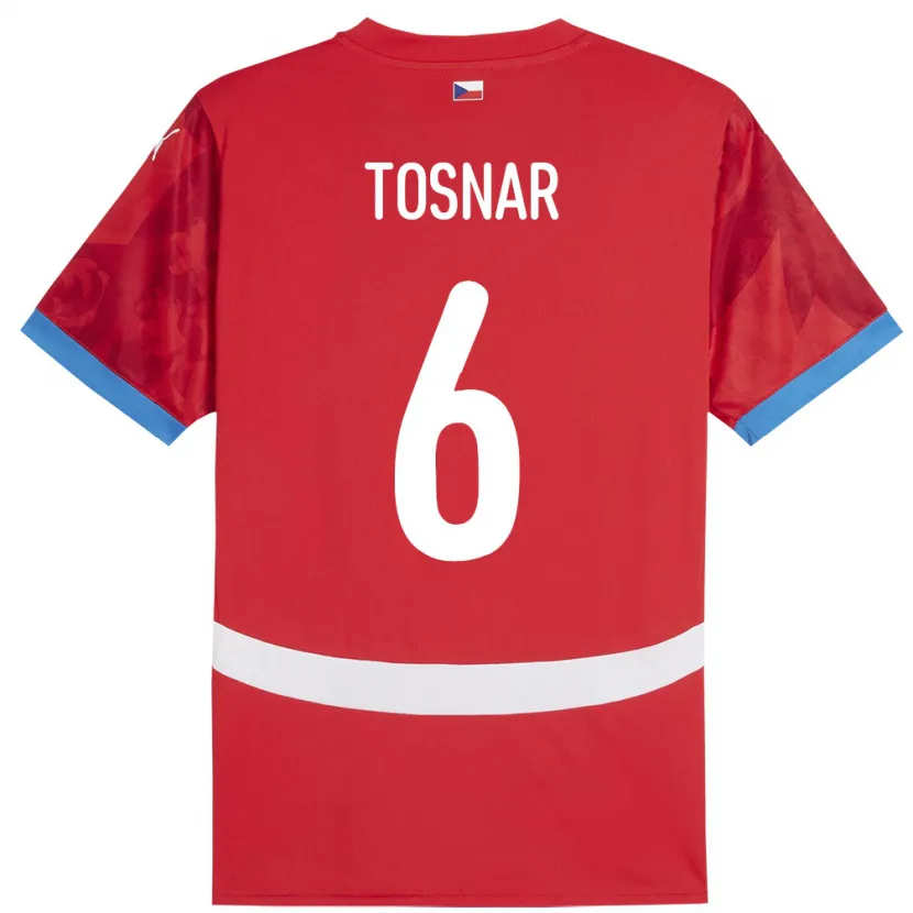 Danxen Heren Tsjechië Jakub Tosnar #6 Rood Thuisshirt Thuistenue 24-26 T-Shirt