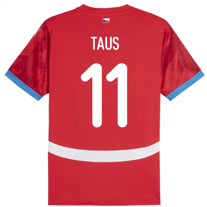 Danxen Heren Tsjechië Martin Taus #11 Rood Thuisshirt Thuistenue 24-26 T-Shirt