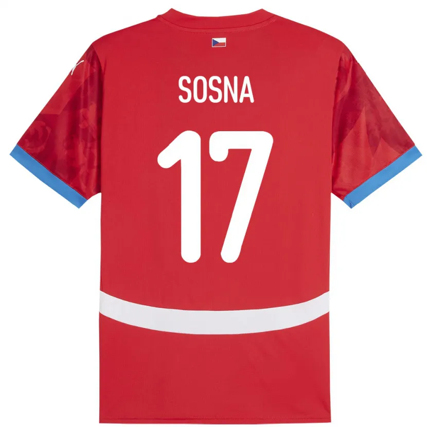 Danxen Heren Tsjechië Adam Sosna #17 Rood Thuisshirt Thuistenue 24-26 T-Shirt