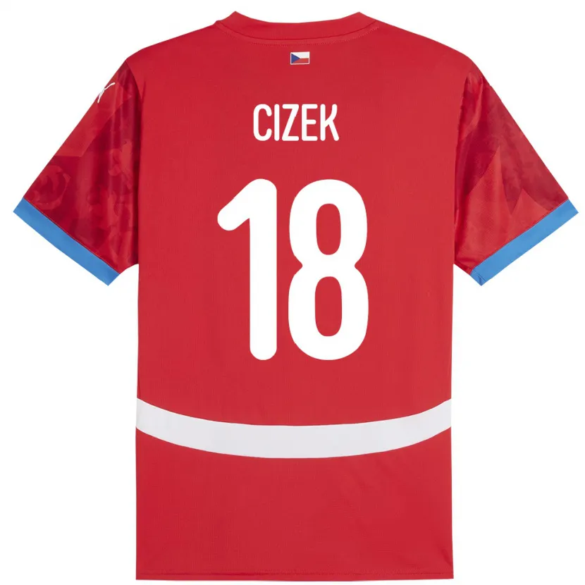 Danxen Heren Tsjechië Krystof Cizek #18 Rood Thuisshirt Thuistenue 24-26 T-Shirt