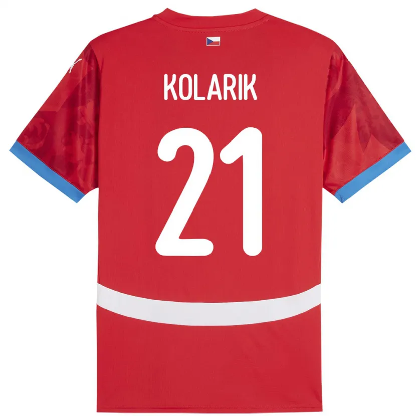 Danxen Heren Tsjechië Josef Kolarik #21 Rood Thuisshirt Thuistenue 24-26 T-Shirt