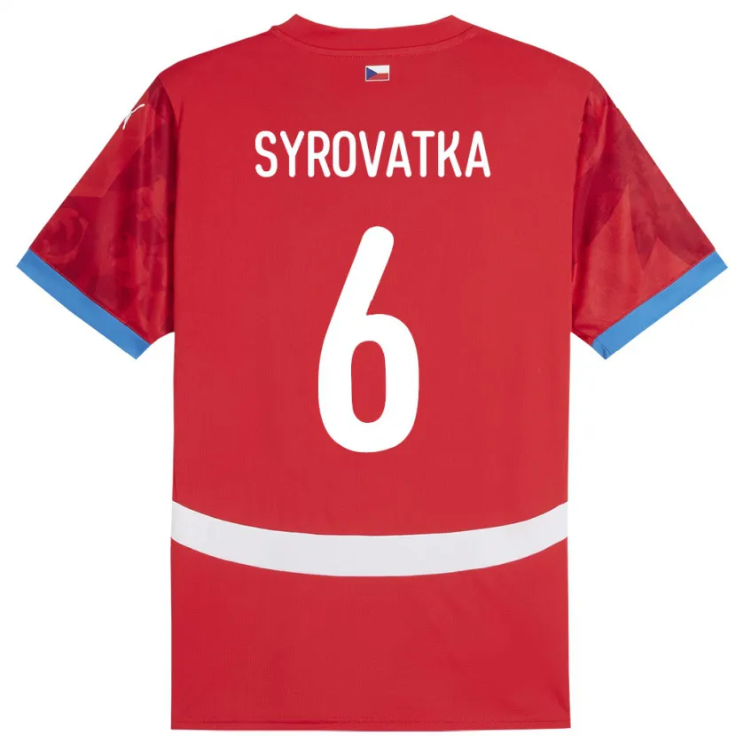 Danxen Heren Tsjechië Matyas Syrovatka #6 Rood Thuisshirt Thuistenue 24-26 T-Shirt