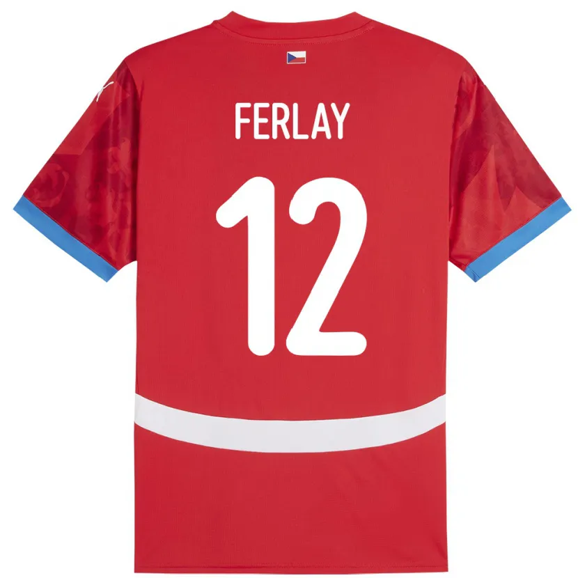 Danxen Heren Tsjechië Ruben Ferlay #12 Rood Thuisshirt Thuistenue 24-26 T-Shirt