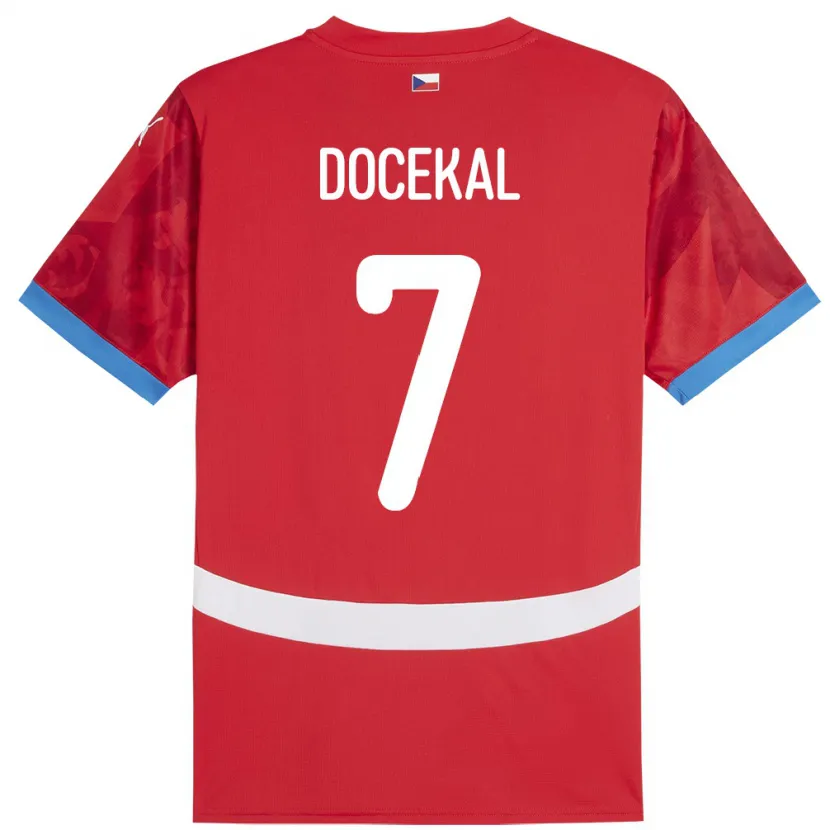 Danxen Heren Tsjechië Tomas Docekal #7 Rood Thuisshirt Thuistenue 24-26 T-Shirt