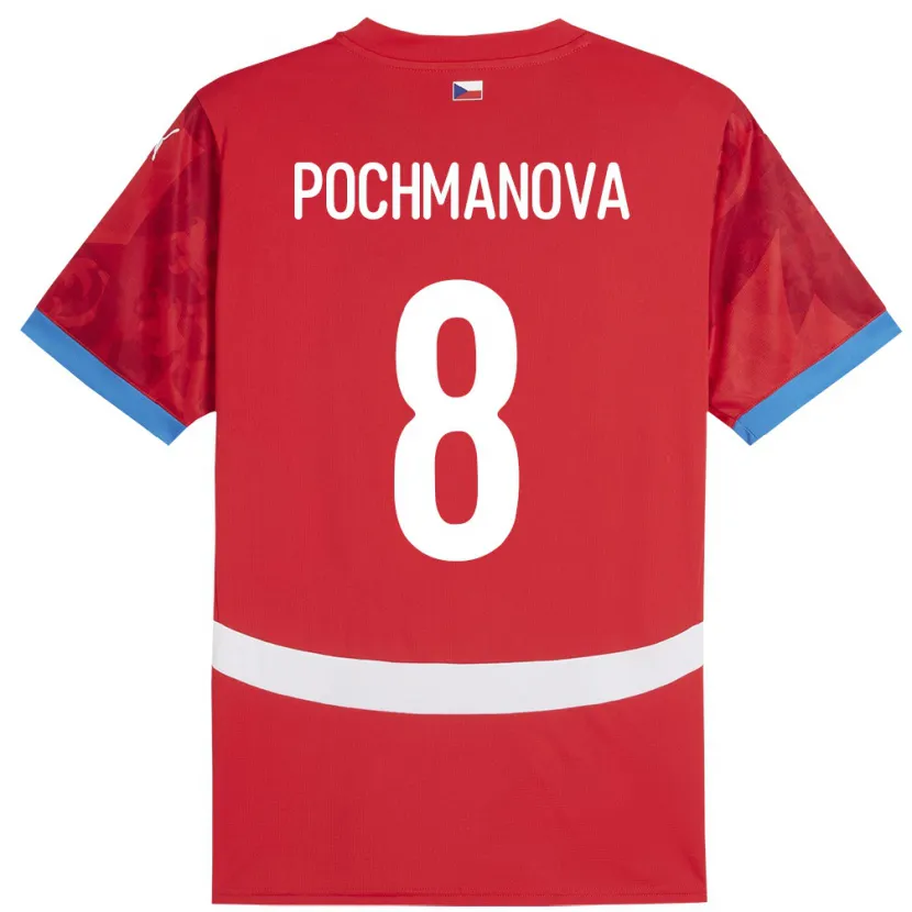 Danxen Heren Tsjechië Aneta Pochmanová #8 Rood Thuisshirt Thuistenue 24-26 T-Shirt