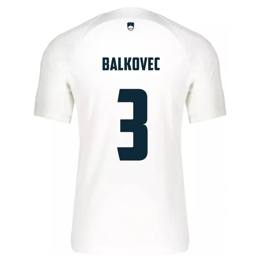 Danxen Heren Slovenië Jure Balkovec #3 Wit Thuisshirt Thuistenue 24-26 T-Shirt