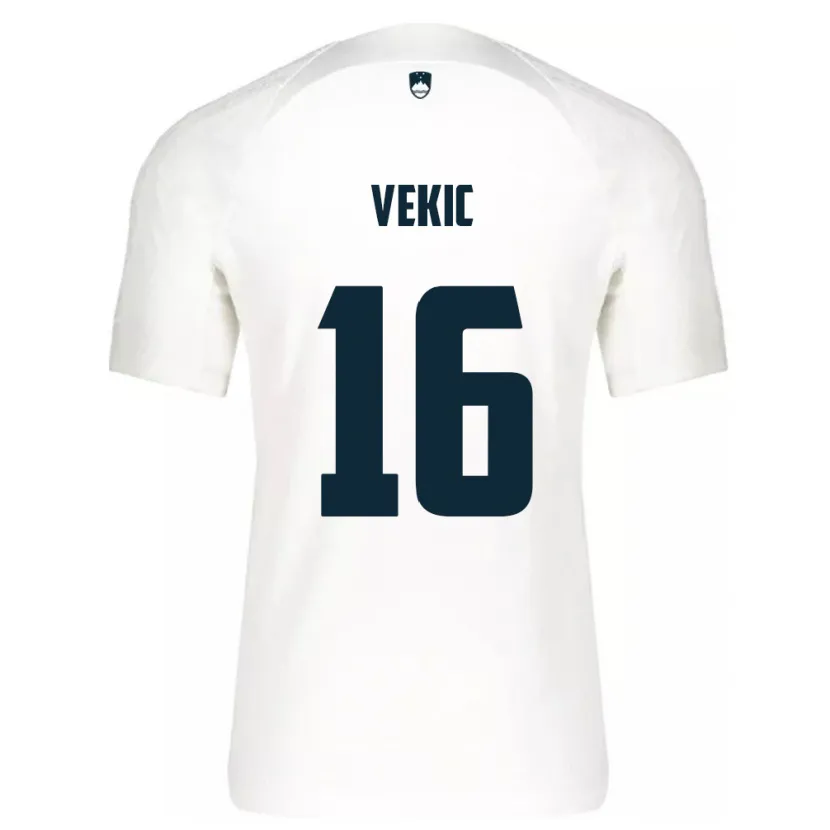 Danxen Heren Slovenië Igor Vekic #16 Wit Thuisshirt Thuistenue 24-26 T-Shirt