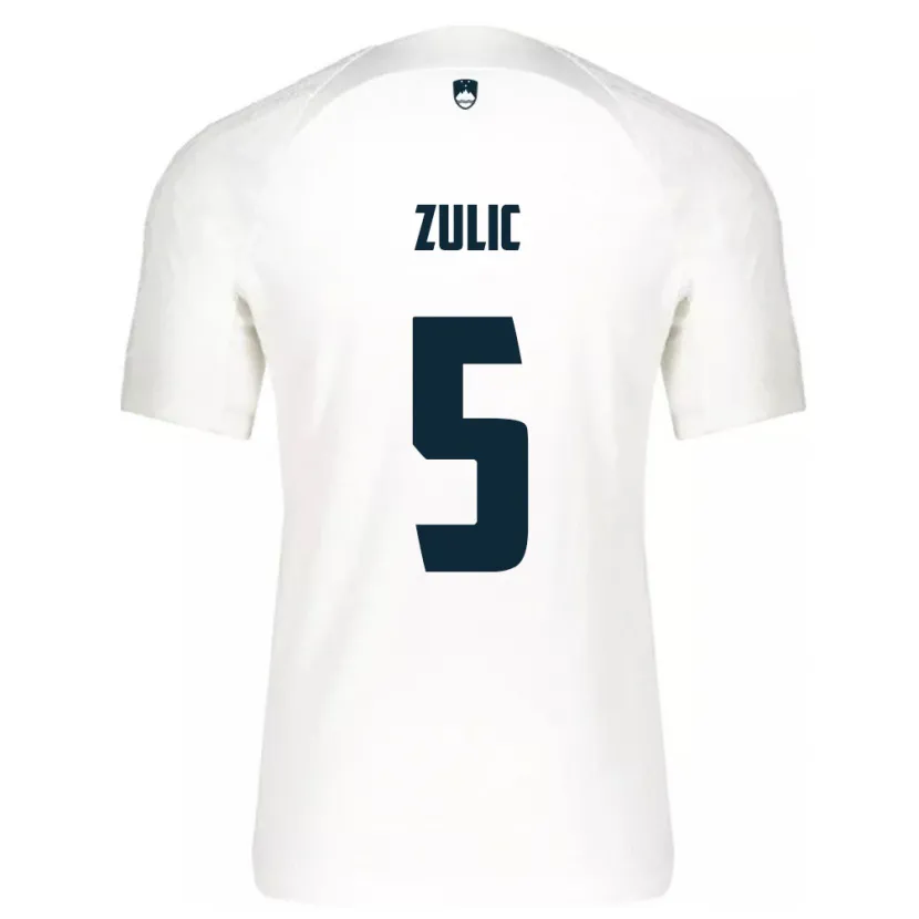 Danxen Heren Slovenië Anel Zulic #5 Wit Thuisshirt Thuistenue 24-26 T-Shirt
