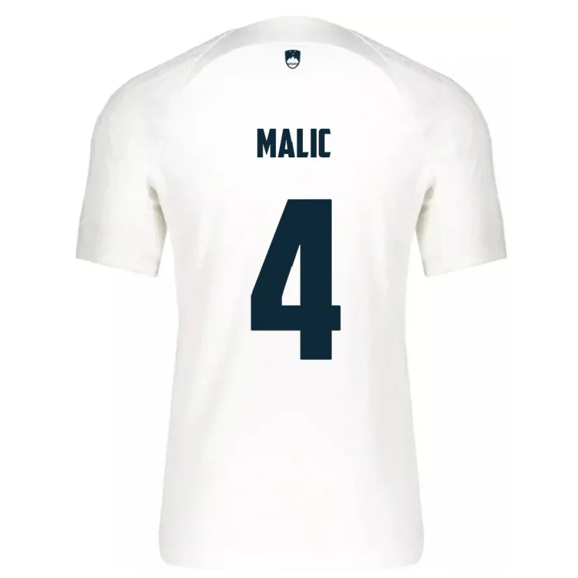Danxen Heren Slovenië Arjan Malic #4 Wit Thuisshirt Thuistenue 24-26 T-Shirt