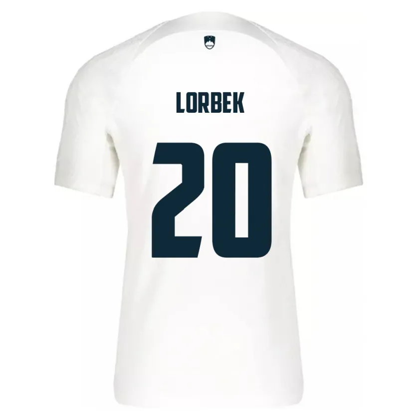 Danxen Heren Slovenië Anej Lorbek #20 Wit Thuisshirt Thuistenue 24-26 T-Shirt