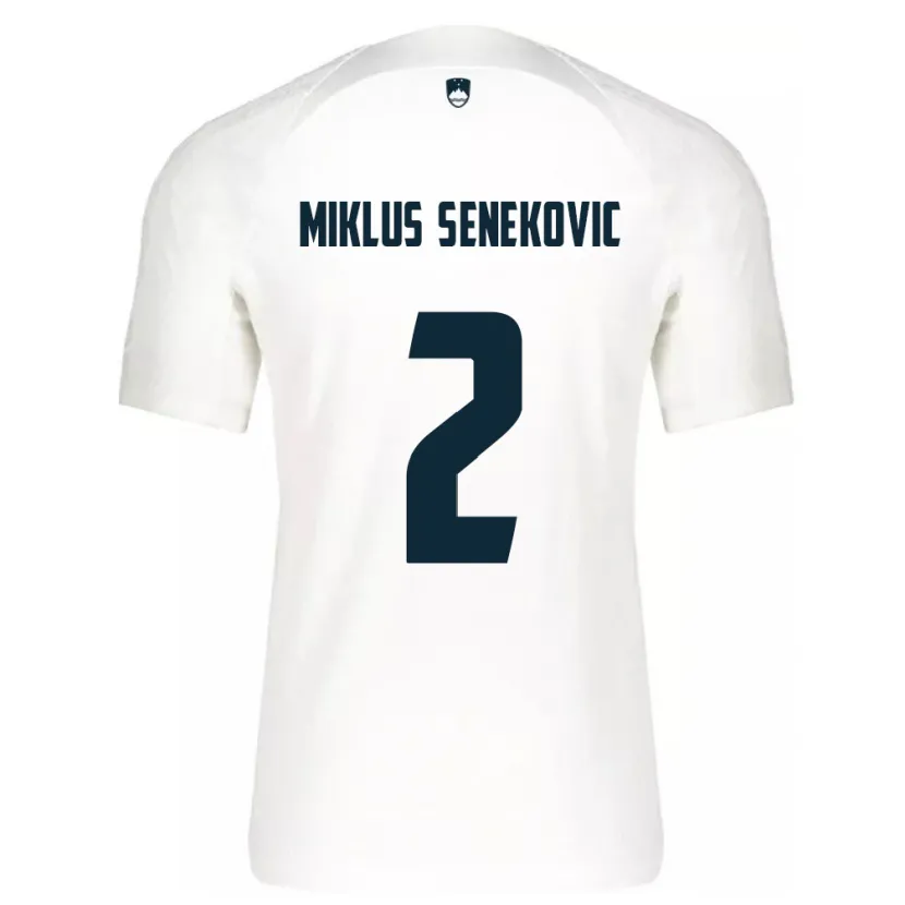 Danxen Heren Slovenië Gal Miklus Senekovic #2 Wit Thuisshirt Thuistenue 24-26 T-Shirt