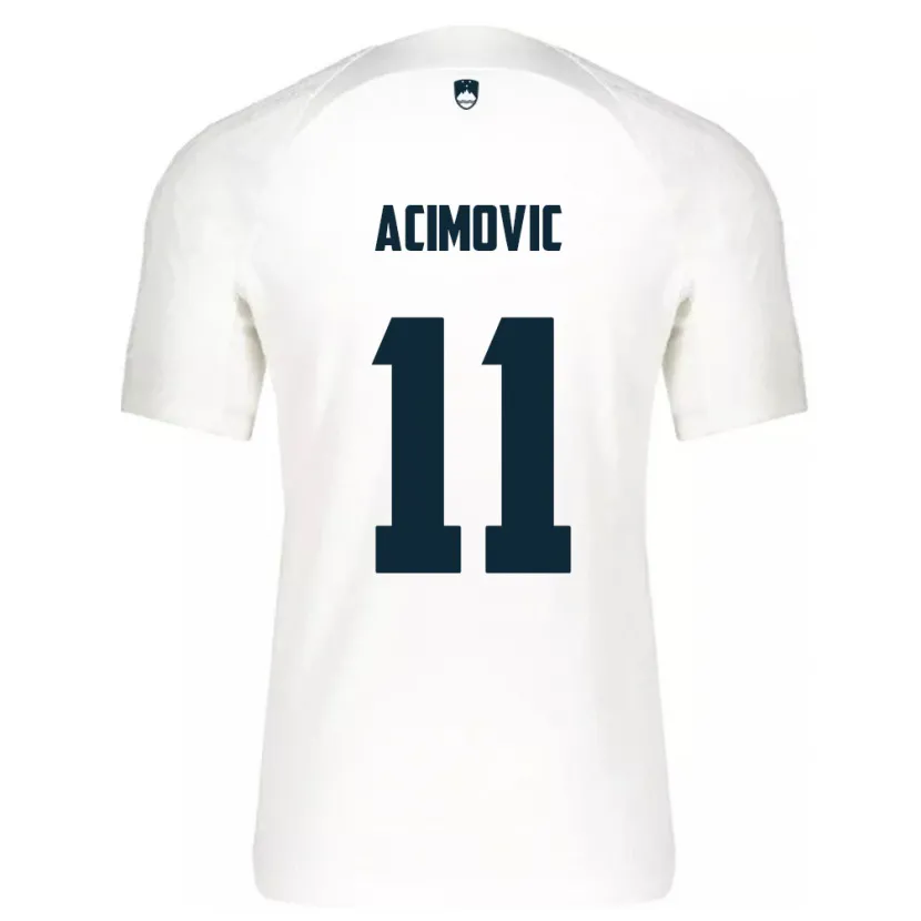 Danxen Heren Slovenië Mateo Acimovic #11 Wit Thuisshirt Thuistenue 24-26 T-Shirt