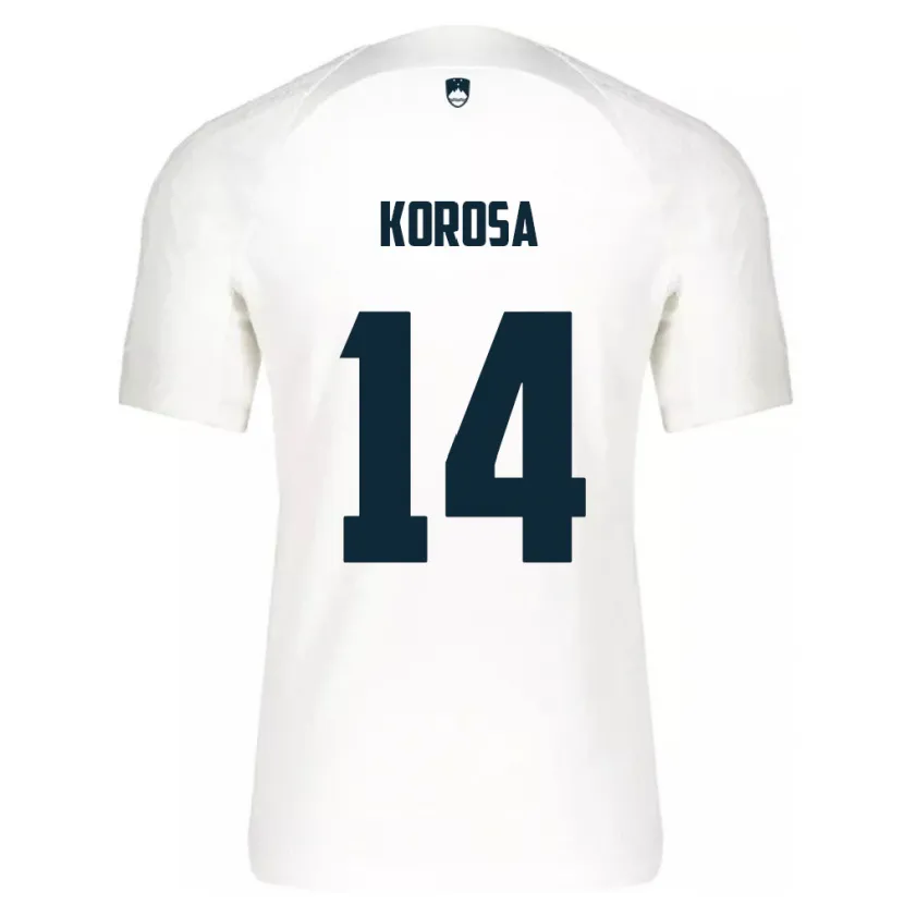 Danxen Heren Slovenië Anej Koroša #14 Wit Thuisshirt Thuistenue 24-26 T-Shirt