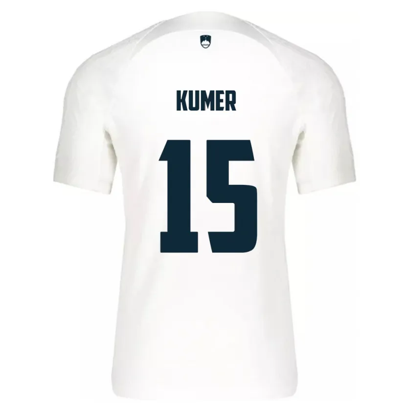 Danxen Heren Slovenië Alin Kumer #15 Wit Thuisshirt Thuistenue 24-26 T-Shirt