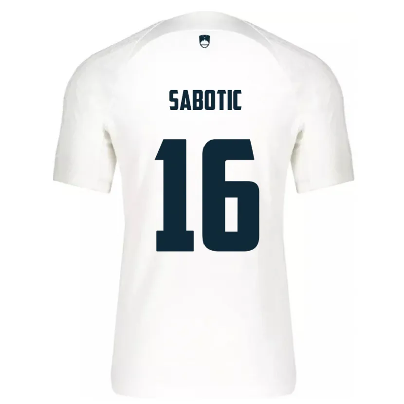Danxen Heren Slovenië Tais Sabotic #16 Wit Thuisshirt Thuistenue 24-26 T-Shirt