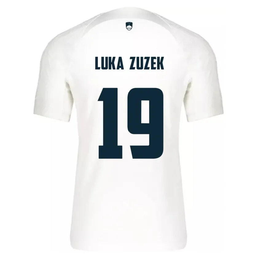 Danxen Heren Slovenië Zan Luka Zuzek #19 Wit Thuisshirt Thuistenue 24-26 T-Shirt