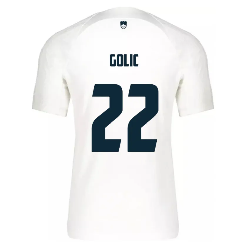 Danxen Heren Slovenië Tilen Golic #22 Wit Thuisshirt Thuistenue 24-26 T-Shirt