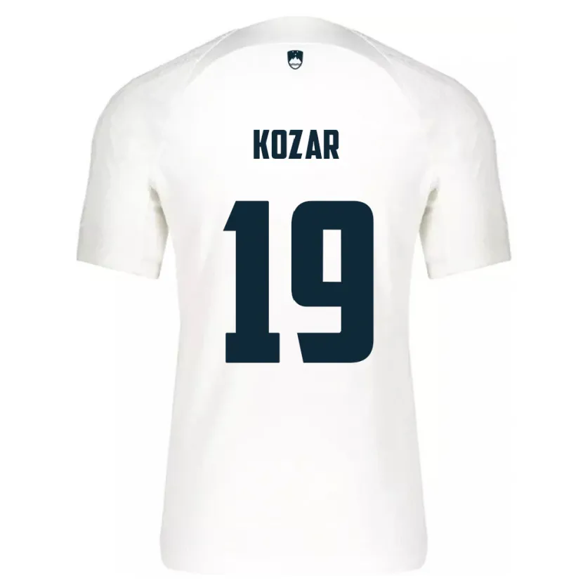 Danxen Heren Slovenië Kristjan Kozar #19 Wit Thuisshirt Thuistenue 24-26 T-Shirt
