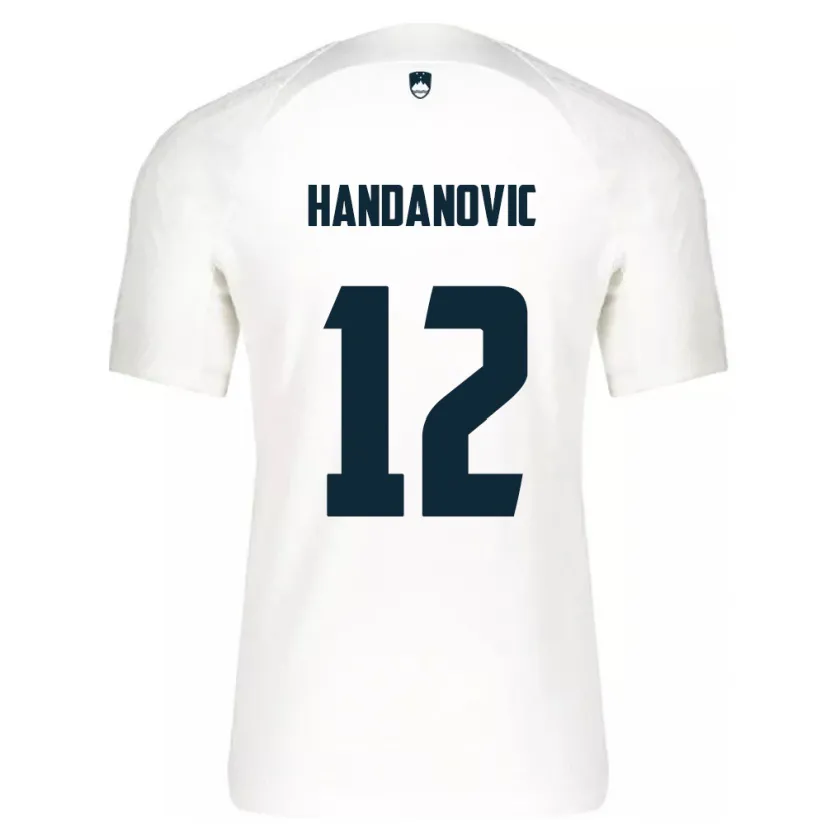 Danxen Heren Slovenië Tanej Handanovic #12 Wit Thuisshirt Thuistenue 24-26 T-Shirt