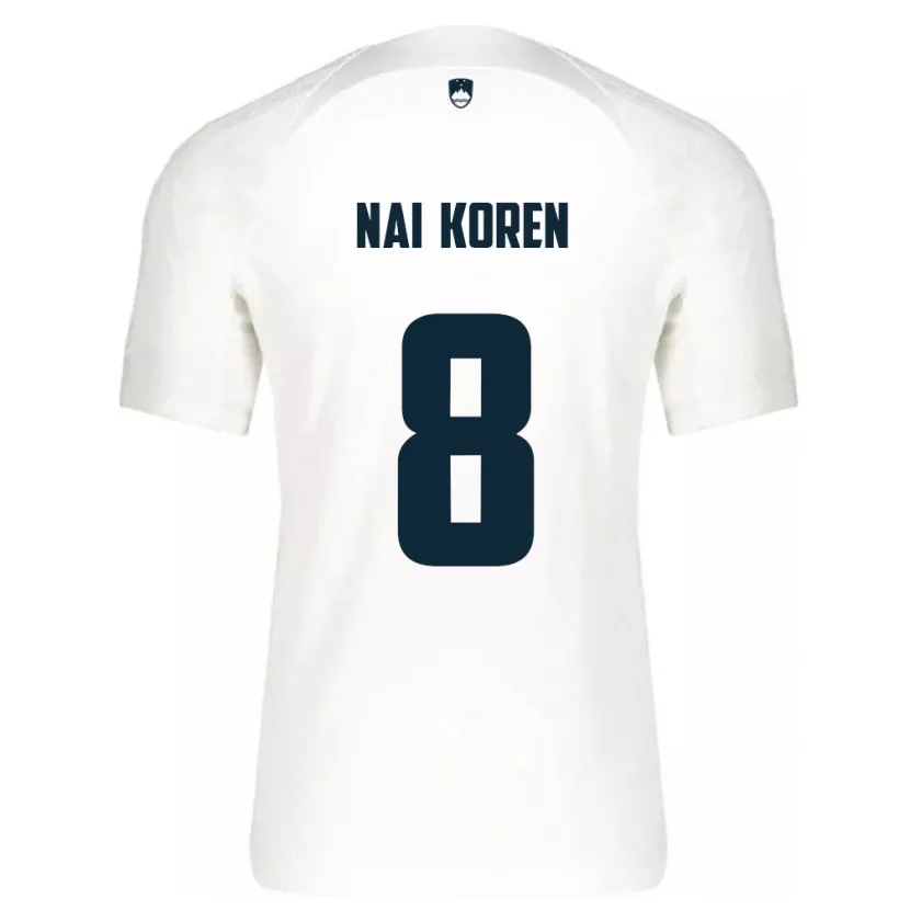 Danxen Heren Slovenië Tian Nai Koren #8 Wit Thuisshirt Thuistenue 24-26 T-Shirt