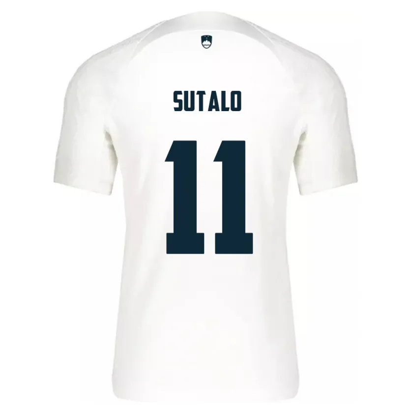 Danxen Heren Slovenië Aleksej Sutalo #11 Wit Thuisshirt Thuistenue 24-26 T-Shirt