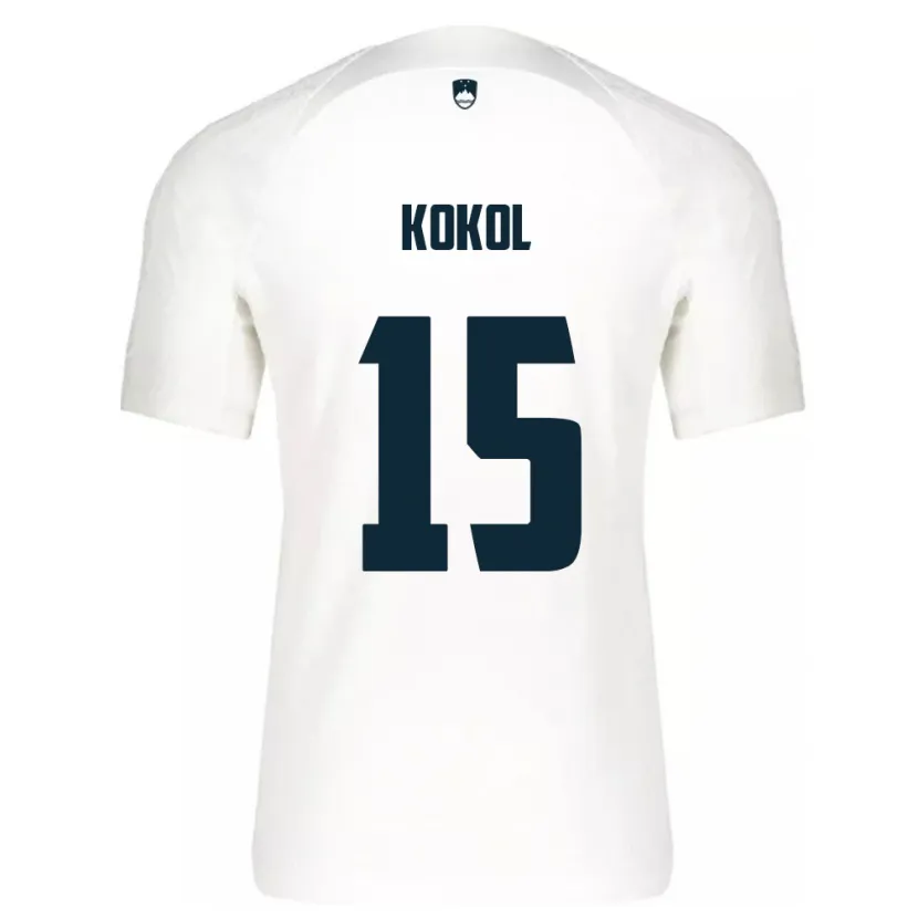 Danxen Heren Slovenië Luka Kokol #15 Wit Thuisshirt Thuistenue 24-26 T-Shirt