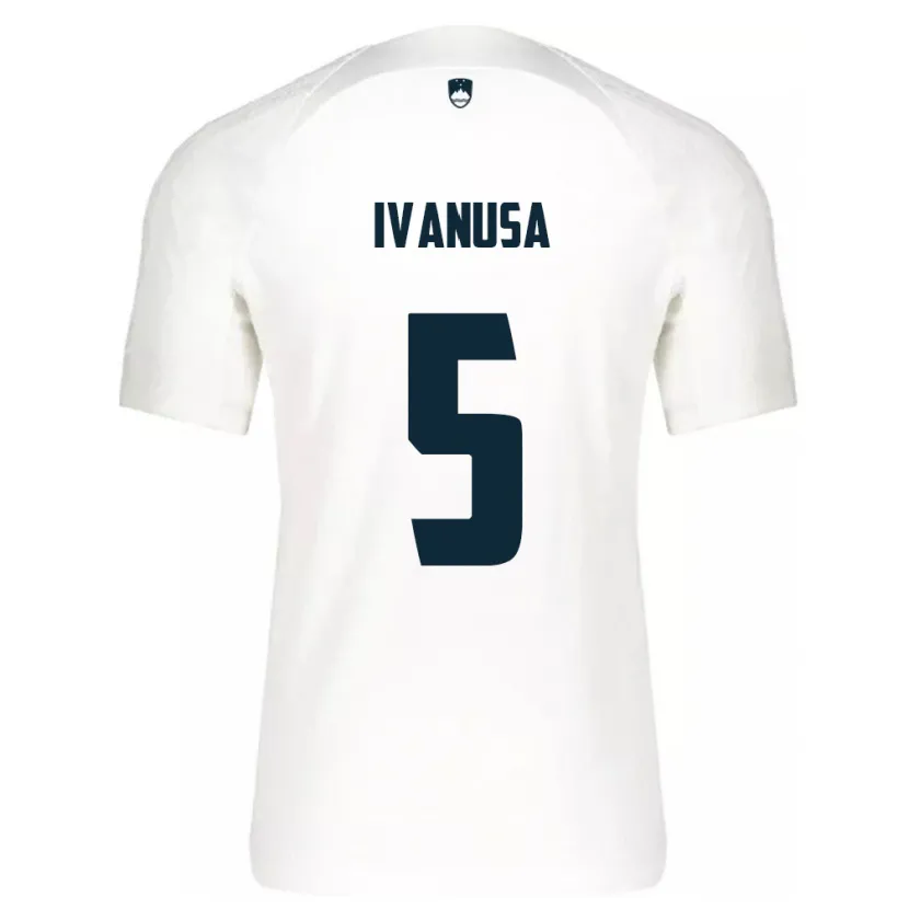 Danxen Heren Slovenië Lara Ivanuša #5 Wit Thuisshirt Thuistenue 24-26 T-Shirt