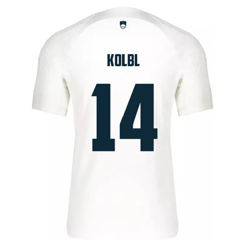 Danxen Heren Slovenië Špela Kolbl #14 Wit Thuisshirt Thuistenue 24-26 T-Shirt