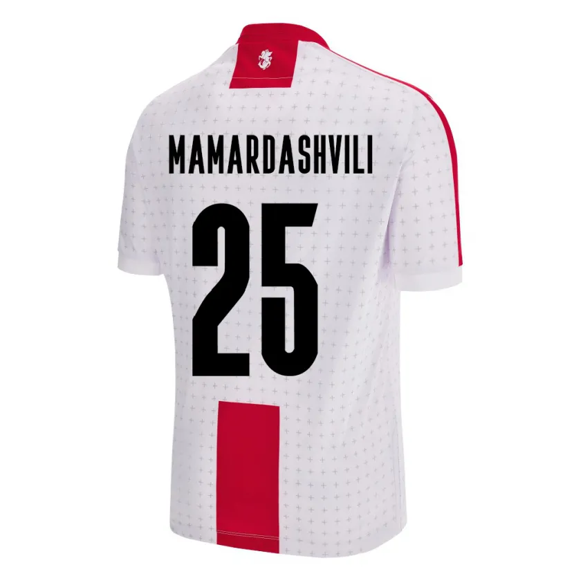 Danxen Heren Georgia Giorgi Mamardashvili #25 Wit Thuisshirt Thuistenue 24-26 T-Shirt