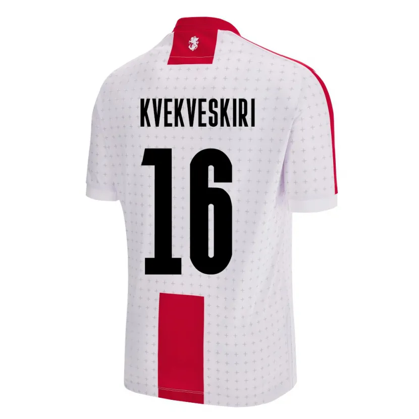 Danxen Heren Georgia Nika Kvekveskiri #16 Wit Thuisshirt Thuistenue 24-26 T-Shirt