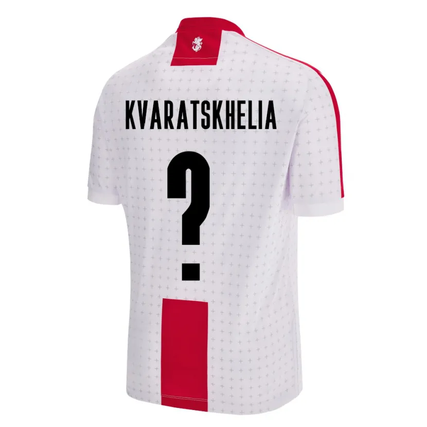 Danxen Heren Georgia Lasha Kvaratskhelia #0 Wit Thuisshirt Thuistenue 24-26 T-Shirt