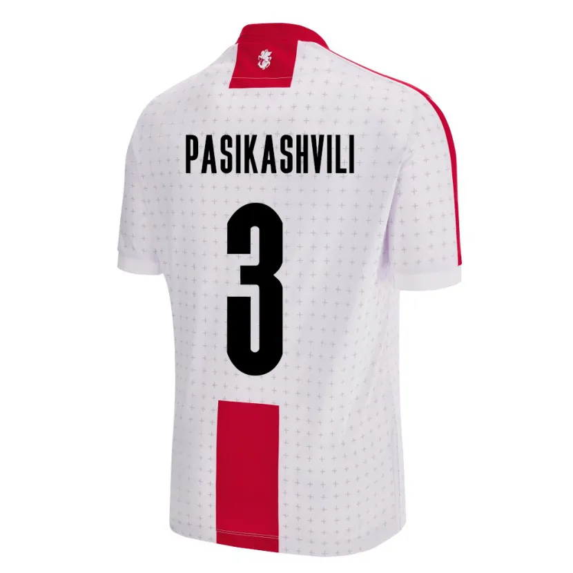 Danxen Heren Georgia Nino Pasikashvili #3 Wit Thuisshirt Thuistenue 24-26 T-Shirt
