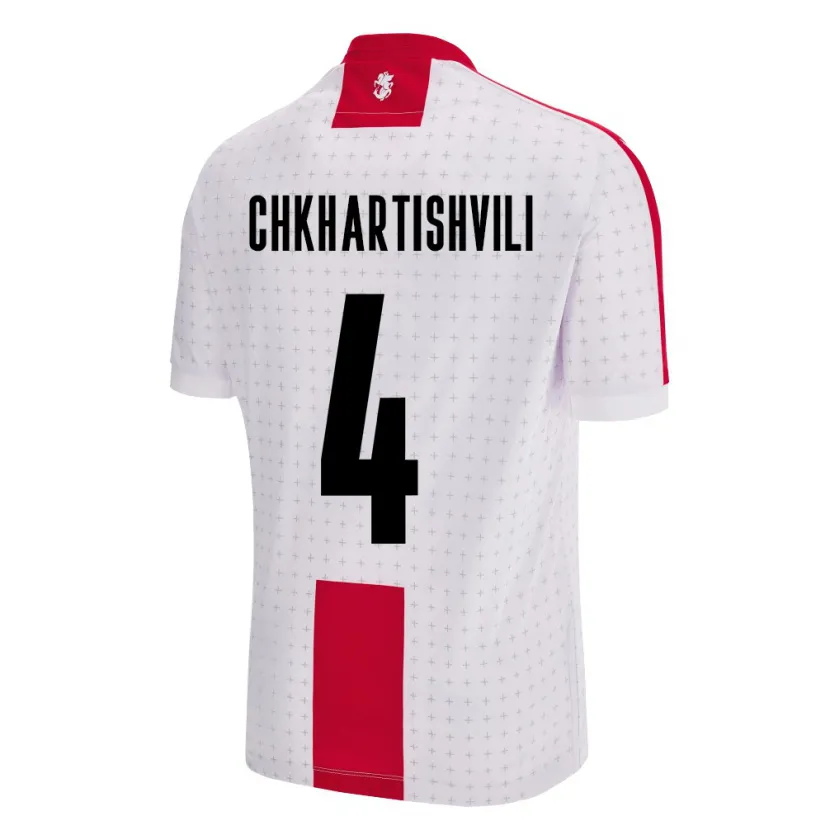 Danxen Heren Georgia Nino Chkhartishvili #4 Wit Thuisshirt Thuistenue 24-26 T-Shirt