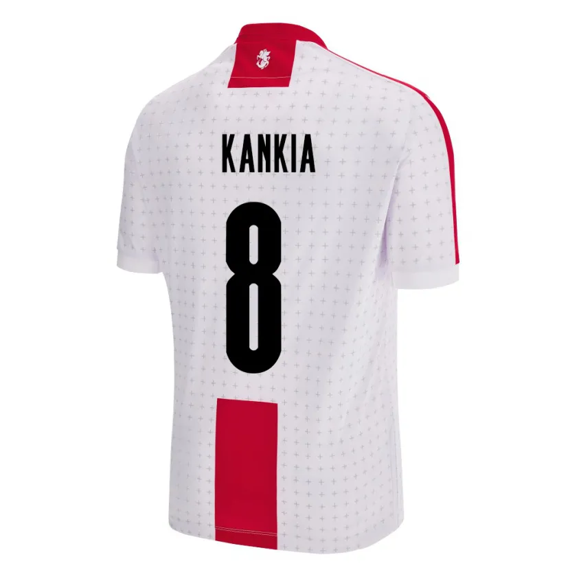 Danxen Heren Georgia Lizzie Kankia #8 Wit Thuisshirt Thuistenue 24-26 T-Shirt