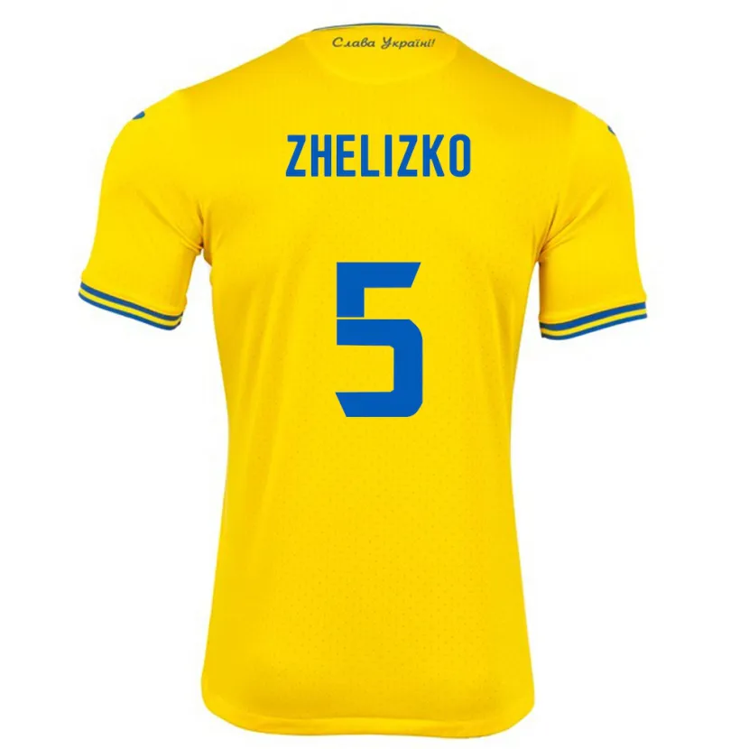 Danxen Heren Oekraïne Ivan Zhelizko #5 Geel Thuisshirt Thuistenue 24-26 T-Shirt
