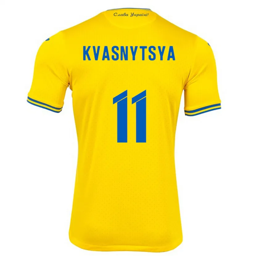 Danxen Heren Oekraïne Ilya Kvasnytsya #11 Geel Thuisshirt Thuistenue 24-26 T-Shirt