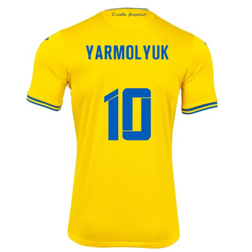 Danxen Heren Oekraïne Yegor Yarmolyuk #10 Geel Thuisshirt Thuistenue 24-26 T-Shirt