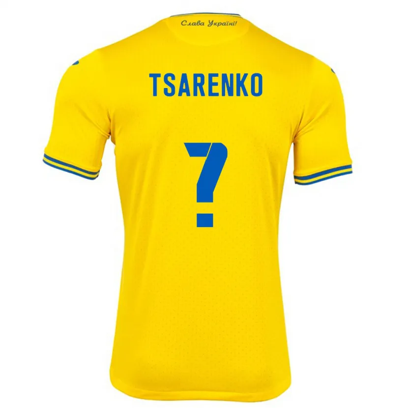 Danxen Heren Oekraïne Anton Tsarenko #0 Geel Thuisshirt Thuistenue 24-26 T-Shirt