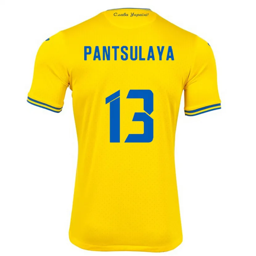 Danxen Heren Oekraïne Natiya Pantsulaya #13 Geel Thuisshirt Thuistenue 24-26 T-Shirt