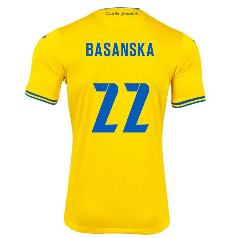 Danxen Heren Oekraïne Olga Basanska #22 Geel Thuisshirt Thuistenue 24-26 T-Shirt