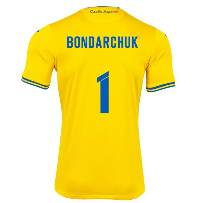 Danxen Heren Oekraïne Daryna Bondarchuk #1 Geel Thuisshirt Thuistenue 24-26 T-Shirt