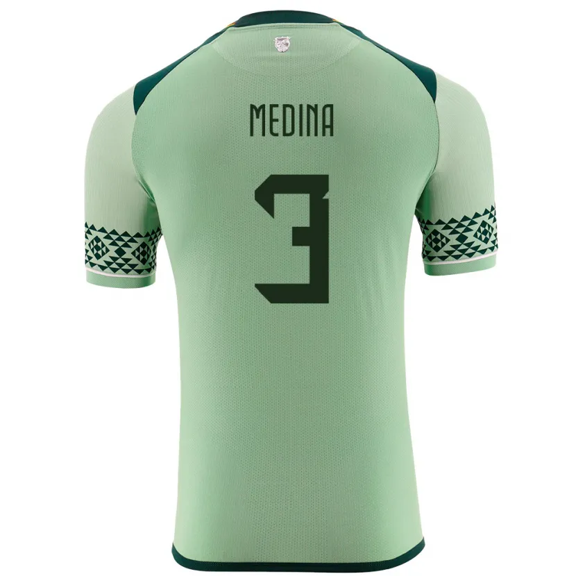 Danxen Heren Bolivia Diego Medina #3 Licht Groen Thuisshirt Thuistenue 24-26 T-Shirt