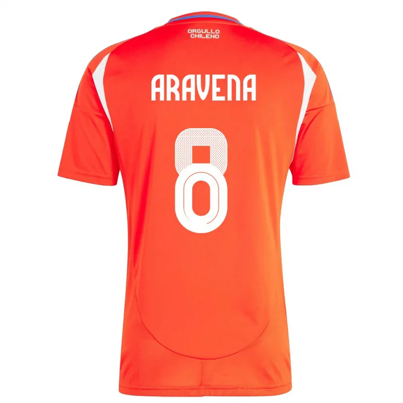 Danxen Heren Chili Alexander Aravena #8 Rood Thuisshirt Thuistenue 24-26 T-Shirt