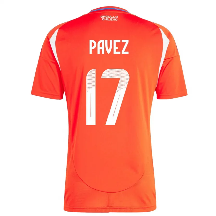 Danxen Heren Chili Esteban Pavez #17 Rood Thuisshirt Thuistenue 24-26 T-Shirt