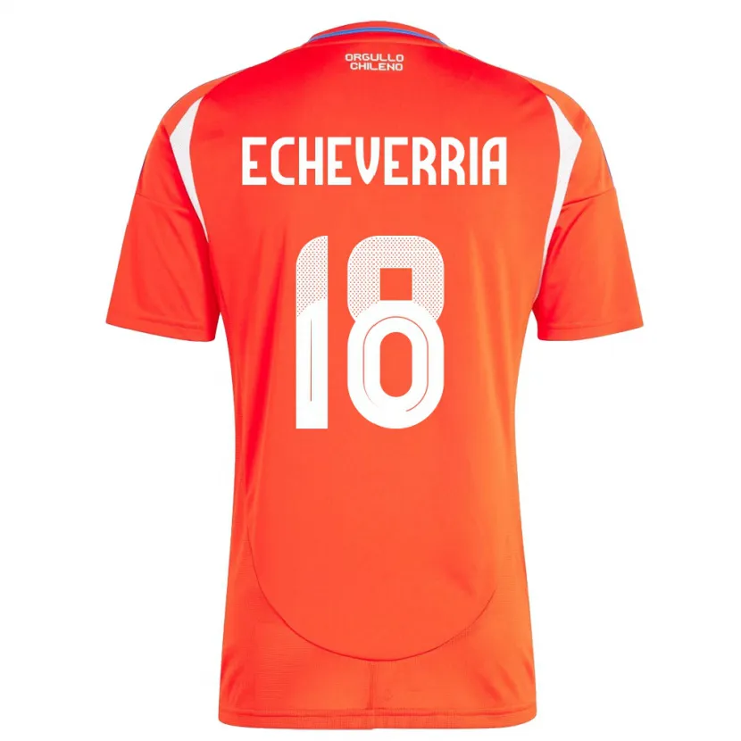 Danxen Heren Chili Rodrigo Echeverría #18 Rood Thuisshirt Thuistenue 24-26 T-Shirt