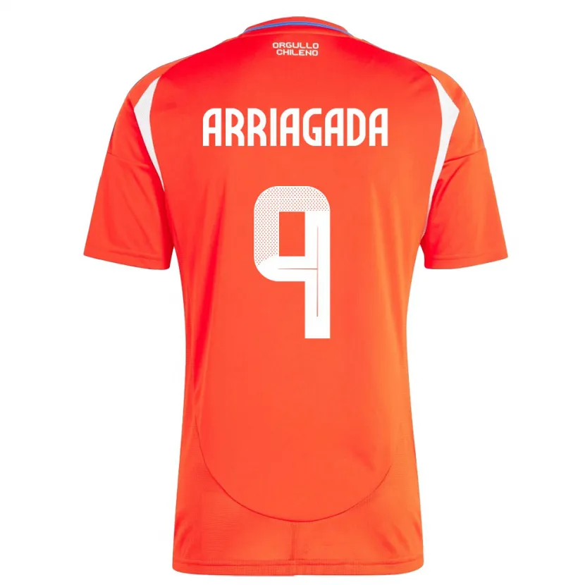 Danxen Heren Chili Luciano Arriagada #9 Rood Thuisshirt Thuistenue 24-26 T-Shirt